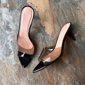 Women's Clear Pointed Toe Heels Transparent Strap High Heels NWT Size 11